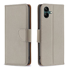 Leather Case Stands Flip Cover Holder B06F for Samsung Galaxy A04 4G Gray