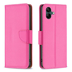 Leather Case Stands Flip Cover Holder B06F for Samsung Galaxy A04 4G Hot Pink