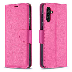 Leather Case Stands Flip Cover Holder B06F for Samsung Galaxy A04s Hot Pink