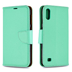 Leather Case Stands Flip Cover Holder B06F for Samsung Galaxy A10 Green