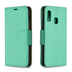 Leather Case Stands Flip Cover Holder B06F for Samsung Galaxy A20e Green