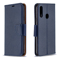 Leather Case Stands Flip Cover Holder B06F for Samsung Galaxy A20s Blue