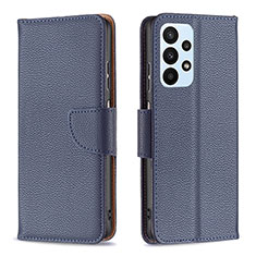 Leather Case Stands Flip Cover Holder B06F for Samsung Galaxy A23 4G Blue