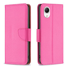 Leather Case Stands Flip Cover Holder B06F for Samsung Galaxy A23s Hot Pink