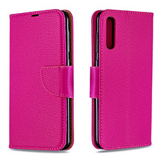 Leather Case Stands Flip Cover Holder B06F for Samsung Galaxy A30S Hot Pink