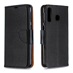 Leather Case Stands Flip Cover Holder B06F for Samsung Galaxy A40s Black
