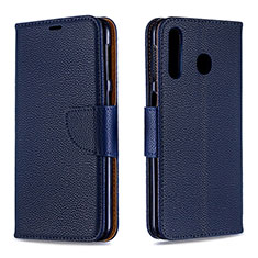 Leather Case Stands Flip Cover Holder B06F for Samsung Galaxy A40s Blue