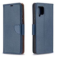 Leather Case Stands Flip Cover Holder B06F for Samsung Galaxy A42 5G Blue