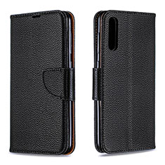 Leather Case Stands Flip Cover Holder B06F for Samsung Galaxy A50 Black