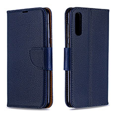 Leather Case Stands Flip Cover Holder B06F for Samsung Galaxy A50 Blue