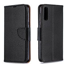 Leather Case Stands Flip Cover Holder B06F for Samsung Galaxy A50S Black