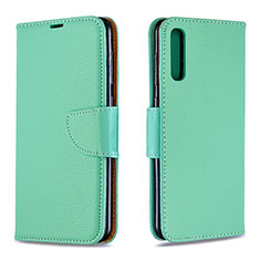 Leather Case Stands Flip Cover Holder B06F for Samsung Galaxy A50S Green