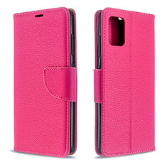 Leather Case Stands Flip Cover Holder B06F for Samsung Galaxy A51 4G Hot Pink