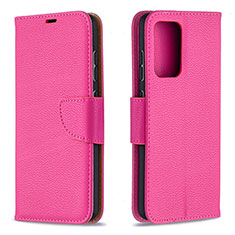 Leather Case Stands Flip Cover Holder B06F for Samsung Galaxy A52 5G Hot Pink