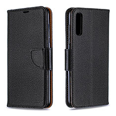 Leather Case Stands Flip Cover Holder B06F for Samsung Galaxy A70 Black