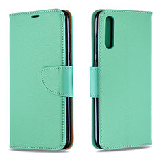 Leather Case Stands Flip Cover Holder B06F for Samsung Galaxy A70 Green