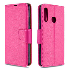 Leather Case Stands Flip Cover Holder B06F for Samsung Galaxy A70E Hot Pink