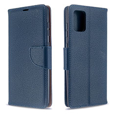 Leather Case Stands Flip Cover Holder B06F for Samsung Galaxy A71 5G Blue