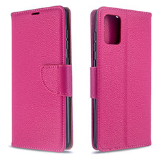 Leather Case Stands Flip Cover Holder B06F for Samsung Galaxy A71 5G Hot Pink