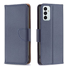 Leather Case Stands Flip Cover Holder B06F for Samsung Galaxy F23 5G Blue