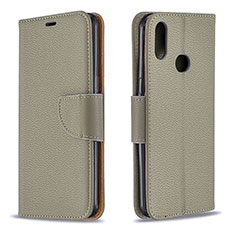 Leather Case Stands Flip Cover Holder B06F for Samsung Galaxy M01s Gray
