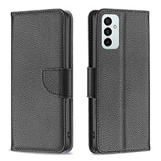 Leather Case Stands Flip Cover Holder B06F for Samsung Galaxy M23 5G Black