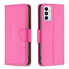 Leather Case Stands Flip Cover Holder B06F for Samsung Galaxy M23 5G Hot Pink
