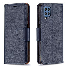 Leather Case Stands Flip Cover Holder B06F for Samsung Galaxy M32 4G Blue
