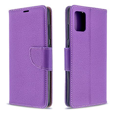 Leather Case Stands Flip Cover Holder B06F for Samsung Galaxy M40S Purple