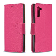 Leather Case Stands Flip Cover Holder B06F for Samsung Galaxy Note 10 5G Hot Pink