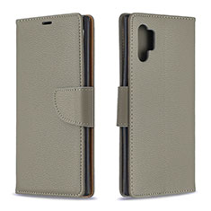 Leather Case Stands Flip Cover Holder B06F for Samsung Galaxy Note 10 Plus 5G Gray