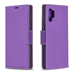 Leather Case Stands Flip Cover Holder B06F for Samsung Galaxy Note 10 Plus 5G Purple