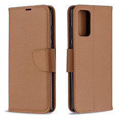 Leather Case Stands Flip Cover Holder B06F for Samsung Galaxy Note 20 5G Brown