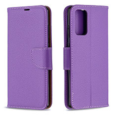 Leather Case Stands Flip Cover Holder B06F for Samsung Galaxy Note 20 5G Purple