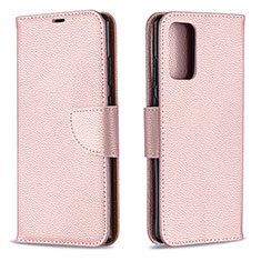 Leather Case Stands Flip Cover Holder B06F for Samsung Galaxy Note 20 5G Rose Gold