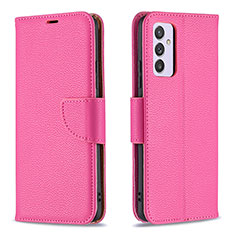 Leather Case Stands Flip Cover Holder B06F for Samsung Galaxy Quantum2 5G Hot Pink