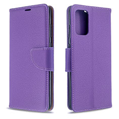 Leather Case Stands Flip Cover Holder B06F for Samsung Galaxy S20 5G Purple