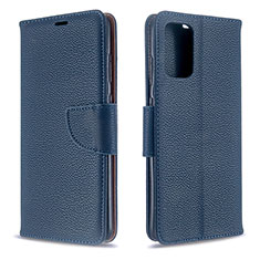 Leather Case Stands Flip Cover Holder B06F for Samsung Galaxy S20 Blue