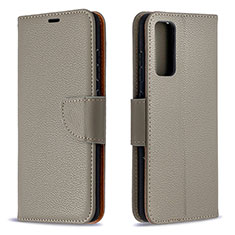 Leather Case Stands Flip Cover Holder B06F for Samsung Galaxy S20 FE 5G Gray