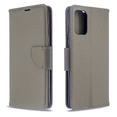 Leather Case Stands Flip Cover Holder B06F for Samsung Galaxy S20 Gray