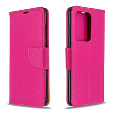Leather Case Stands Flip Cover Holder B06F for Samsung Galaxy S20 Plus 5G Hot Pink