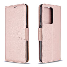 Leather Case Stands Flip Cover Holder B06F for Samsung Galaxy S20 Plus 5G Rose Gold