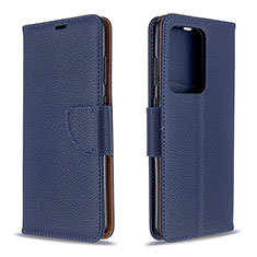 Leather Case Stands Flip Cover Holder B06F for Samsung Galaxy S20 Plus Blue