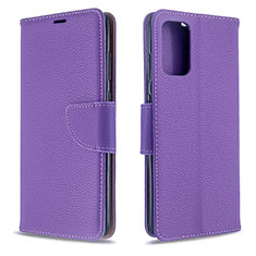 Leather Case Stands Flip Cover Holder B06F for Samsung Galaxy S20 Purple