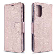 Leather Case Stands Flip Cover Holder B06F for Samsung Galaxy S20 Rose Gold