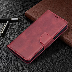 Leather Case Stands Flip Cover Holder B06F for Samsung Galaxy S21 5G Red