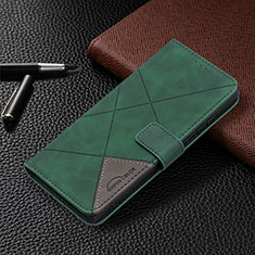 Leather Case Stands Flip Cover Holder B06F for Samsung Galaxy S23 Ultra 5G Green