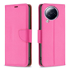 Leather Case Stands Flip Cover Holder B06F for Xiaomi Civi 3 5G Hot Pink