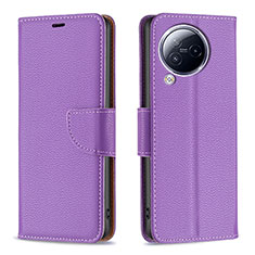 Leather Case Stands Flip Cover Holder B06F for Xiaomi Civi 3 5G Purple