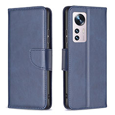 Leather Case Stands Flip Cover Holder B06F for Xiaomi Mi 12 Pro 5G Blue